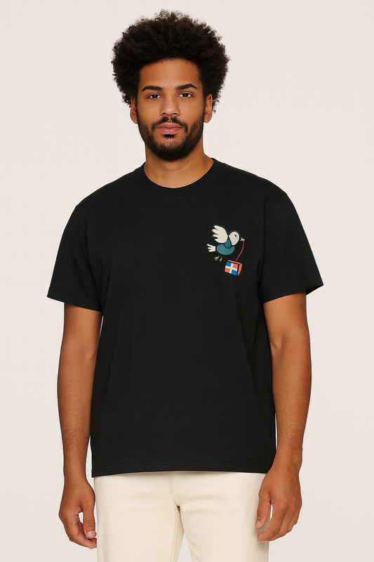 T-shirt negro Bordado PEDIR – 100 % Algodón Premium