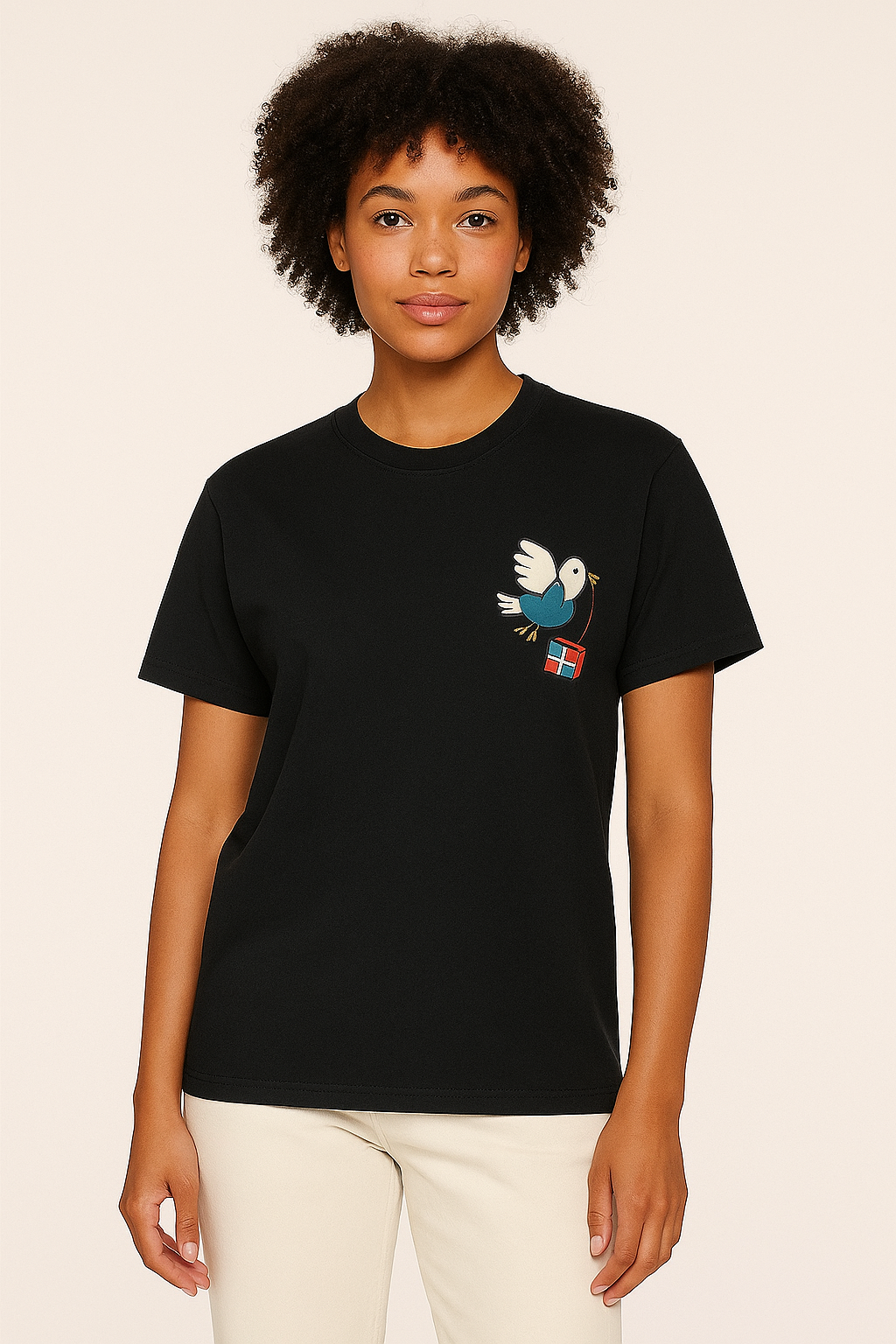 T-shirt negro Bordado PEDIR – 100 % Algodón Premium