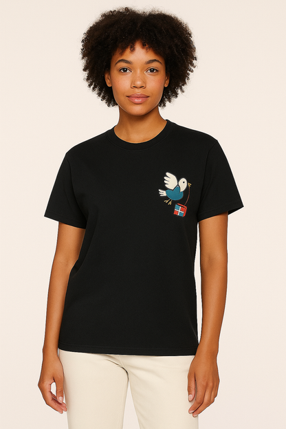 T-shirt negro Bordado PEDIR – 100 % Algodón Premium